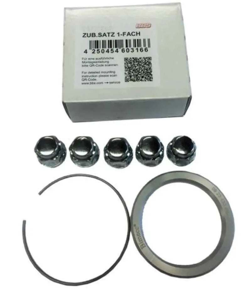 BBS PFS KIT - Subaru 5x100 - Includes 70mm OD - 56mm ID Ring / 70mm Clip / Lug Nuts 09-30-058
