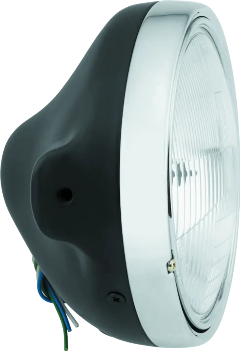 BikeMaster 7in Slim Headlight Side Mount - Black - 152457 bkm152457