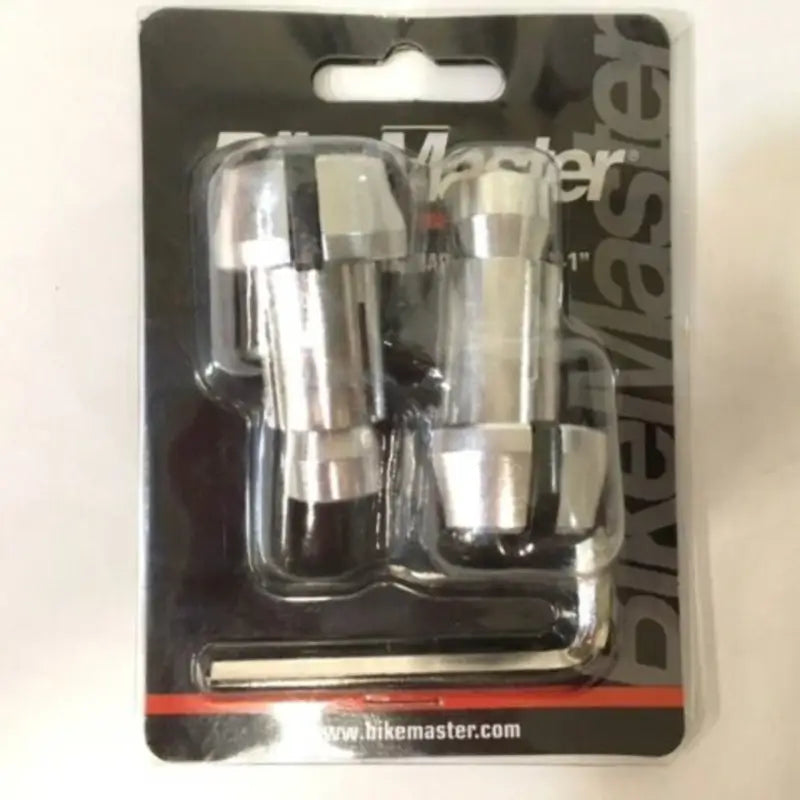 BikeMaster Anti-Vibration Bar Ends - Black/Silver - 152151 bkm152151