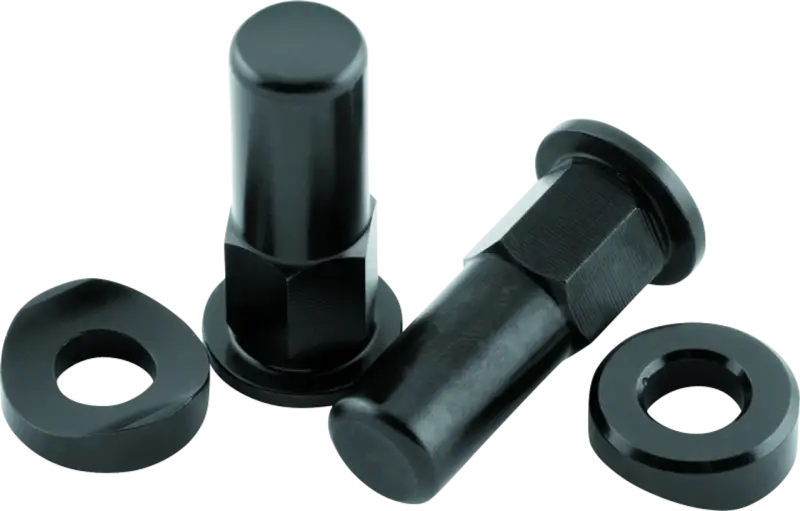 BikeMaster Rim Lock Nuts (Pair) T6 Aluminum/Black - 151628 bkm151628
