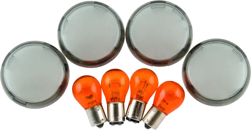 Bikers Choice 00-10 FXST FXD Smoked Turn Signal Lens & Amber Bulb Kit Replaces H-D 69304-02 bkc482543