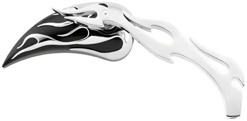 Bikers Choice Bc Blk Teardrop Mirror W/Flame - 490548 bkc490548