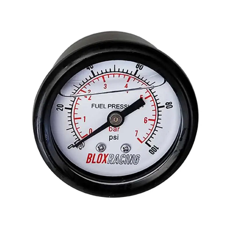 BLOX Racing Liquid-Filled Fuel Pressure Gauge 0-100psi (White Face) bxga-00125-wh