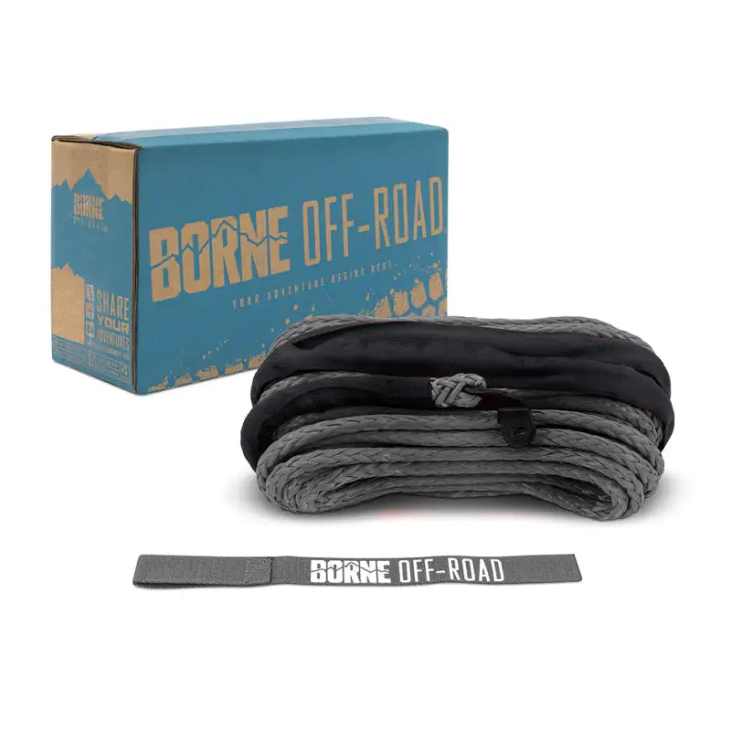 Borne Off-Road Synthetic Rope - 3/8in x 85ft - Grey brnbnwn-sr-38-85gr