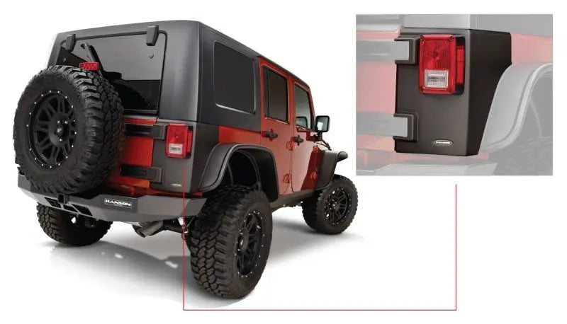 Bushwacker 07-18 Jeep Wrangler Trail Armor Rear Corners - Black bus14010