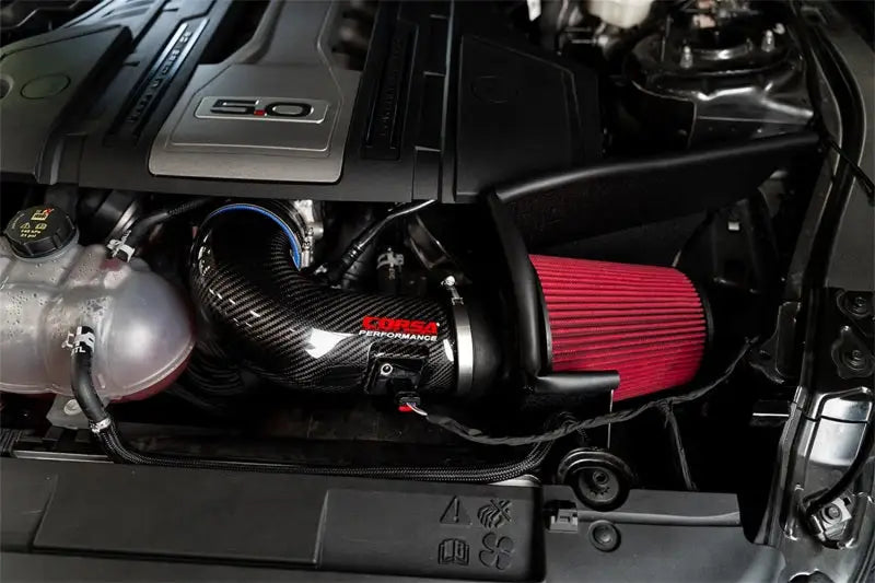 Corsa 2018+ Ford Mustang GT 5.0L V8 DryTech 3D Open Element Carbon Fiber Air Intake - Black cor44006d