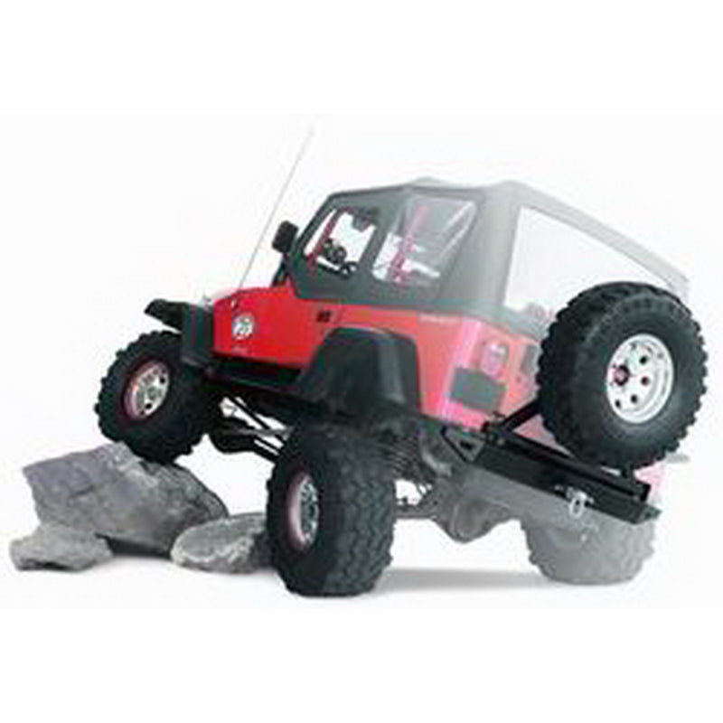 Warn Rock Crawler Rear Bumper For Jeep CJ With Tire Carrier Mount To Accept Tire Carrier Model 62947