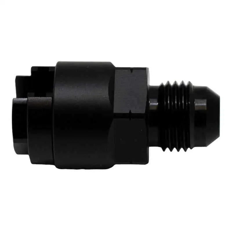 DeatschWerks 6AN Male Flare to 1/4in Female EFI Quick Connect Adapter - Anodized Matte Black 6-02-0120-b