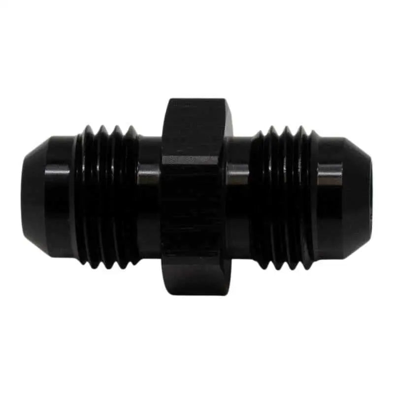 DeatschWerks 6AN Male Flare to 6AN Male Flare Coupler - Anodized Matte Black 6-02-0202-b