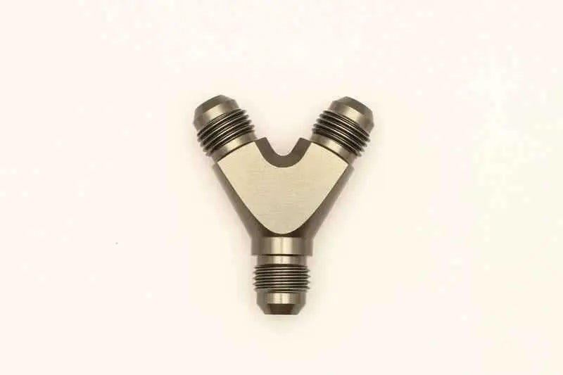 DeatschWerks 6AN Male Flare + 6AN Male Flare to 6AN Male Flare Y Block Fitting 6-02-0701