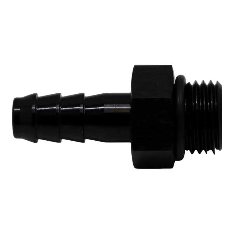 DeatschWerks 6AN ORB Male to 5/16in Male Triple Barb Fitting (Incl O-Ring) - Anodized Matte Black 6-02-0502-b