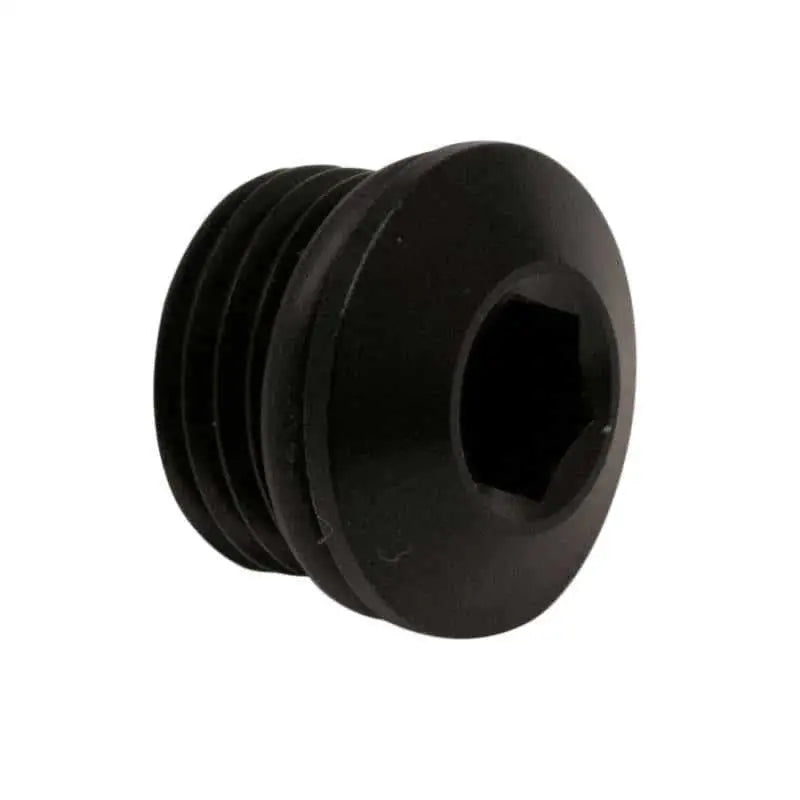 DeatschWerks 6AN ORB Male Plug Low Profile Internal Allen/Hex (Incl O-Ring) - Anodized Matte Black 6-02-0717-b