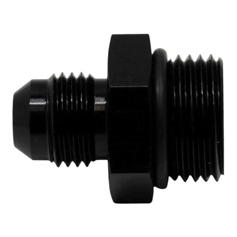 DeatschWerks 8AN ORB Male to 6AN Male Flare Adapter (Incl O-Ring) - Anodized Matte Black 6-02-0401-b