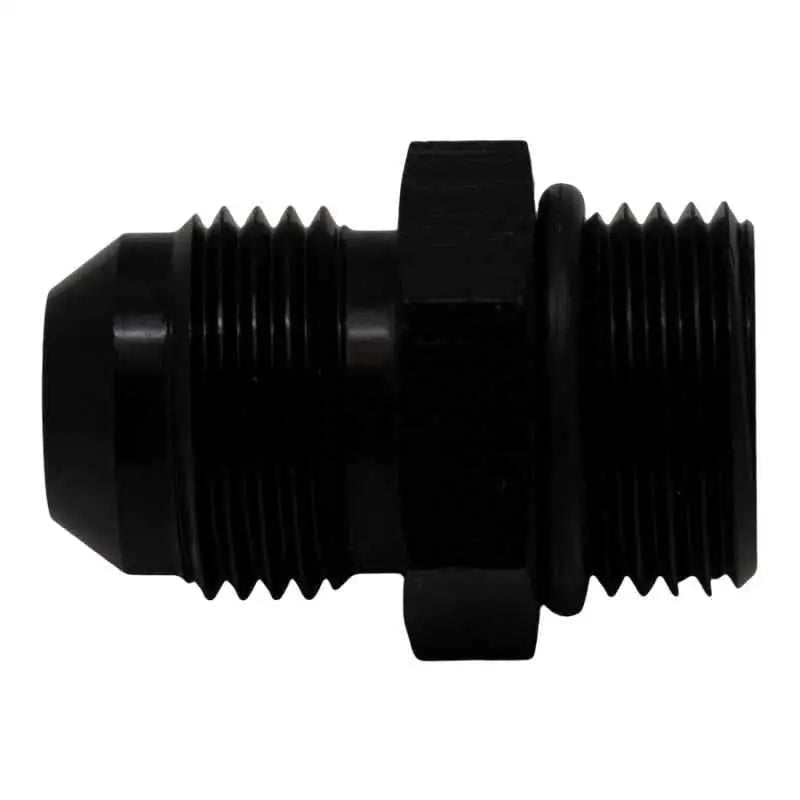 DeatschWerks 8AN ORB Male to 8AN Male Flare Adapter (Incl O-Ring) - Anodized Matte Black 6-02-0402-b