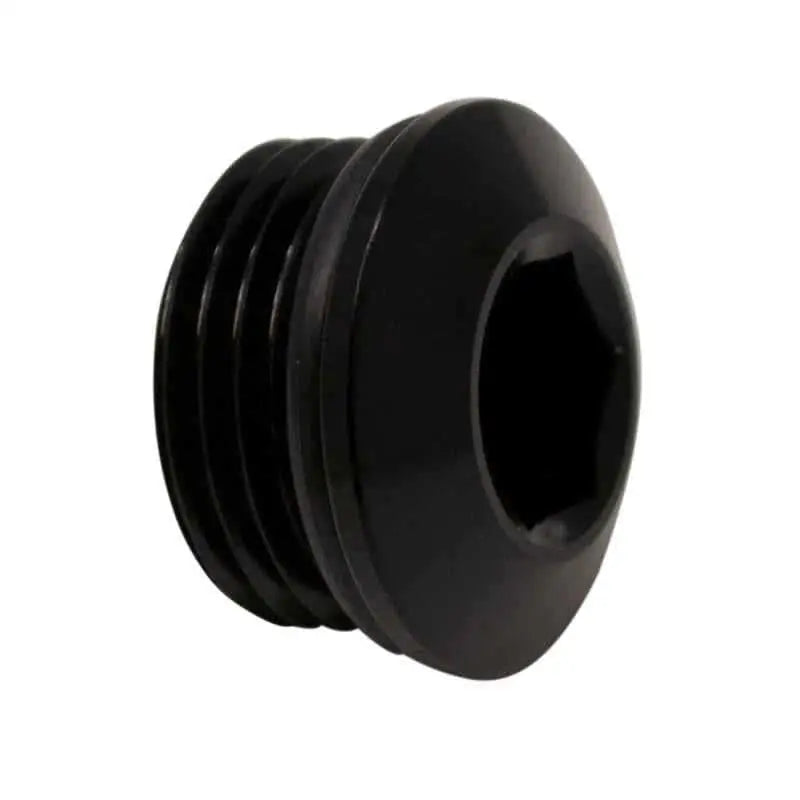 DeatschWerks 8AN ORB Male Plug Low Profile Internal Allen/Hex (Incl O-Ring) Anodized Matte Black 6-02-0718-b