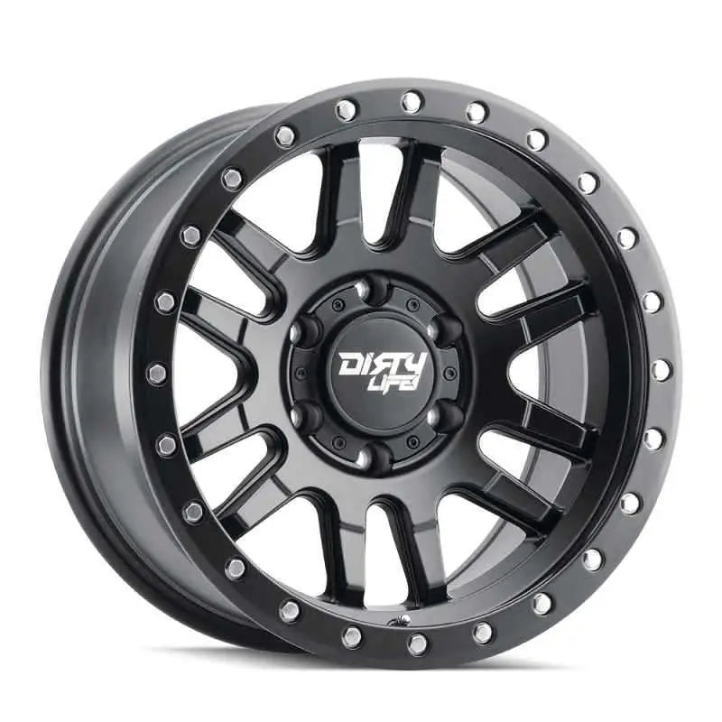 Dirty Life 9309 Canyon Pro 17x9/6x139.7 BP/-12mm Offset/106mm Hub Matte Black Wheel - Beadlock 9309-7983mb12