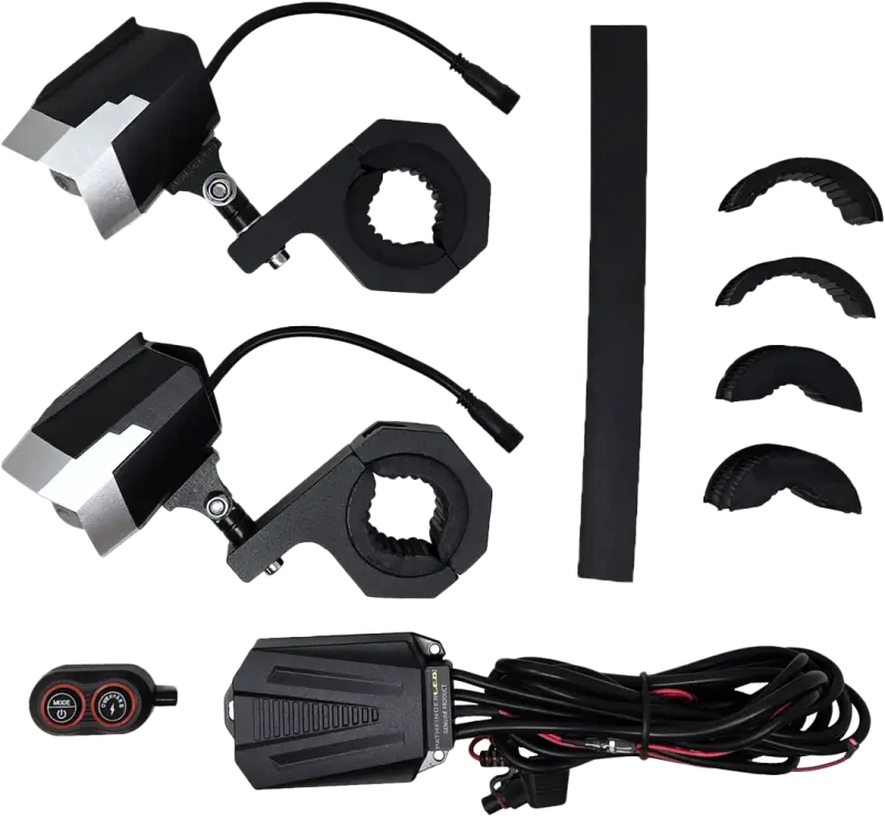 Dual Switchback Led Light Silver/Blk Wireless Remote Pr 226-0231