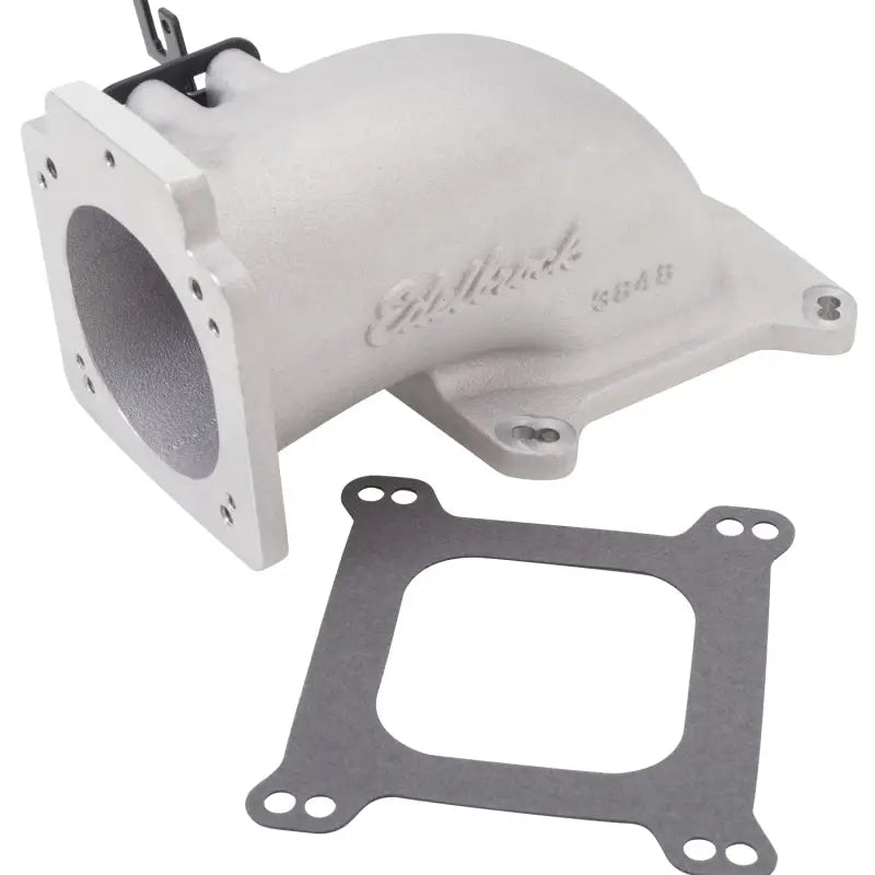 Edelbrock Low Profile Intake Elbow 90mm Throttle Body to Square-Bore Flange As-Cast Finish ede3848