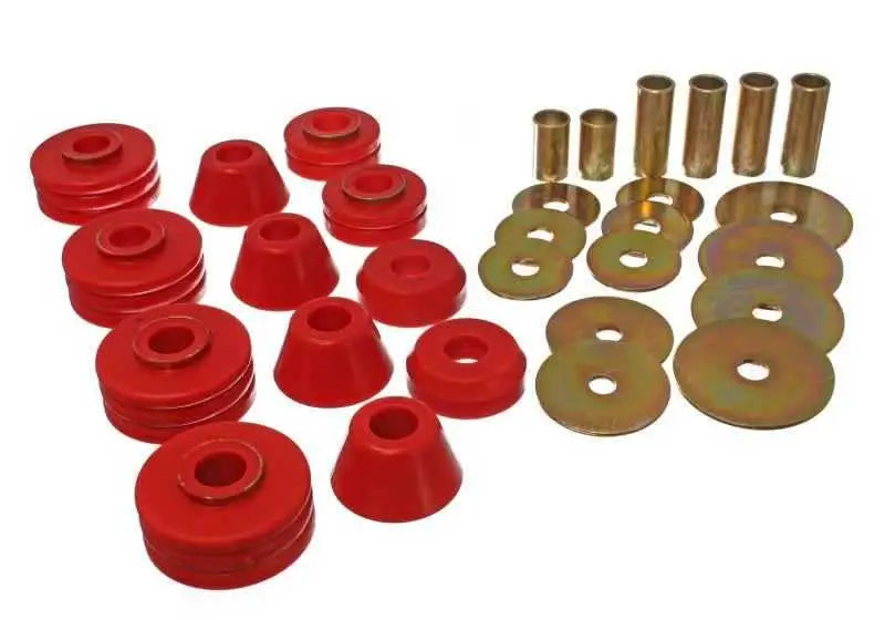 Energy Suspension 73-80 GM 1/2 Ton C-10/C1500 Pick Up 2WD Red Body (Cab) Mount Set 3-4109r