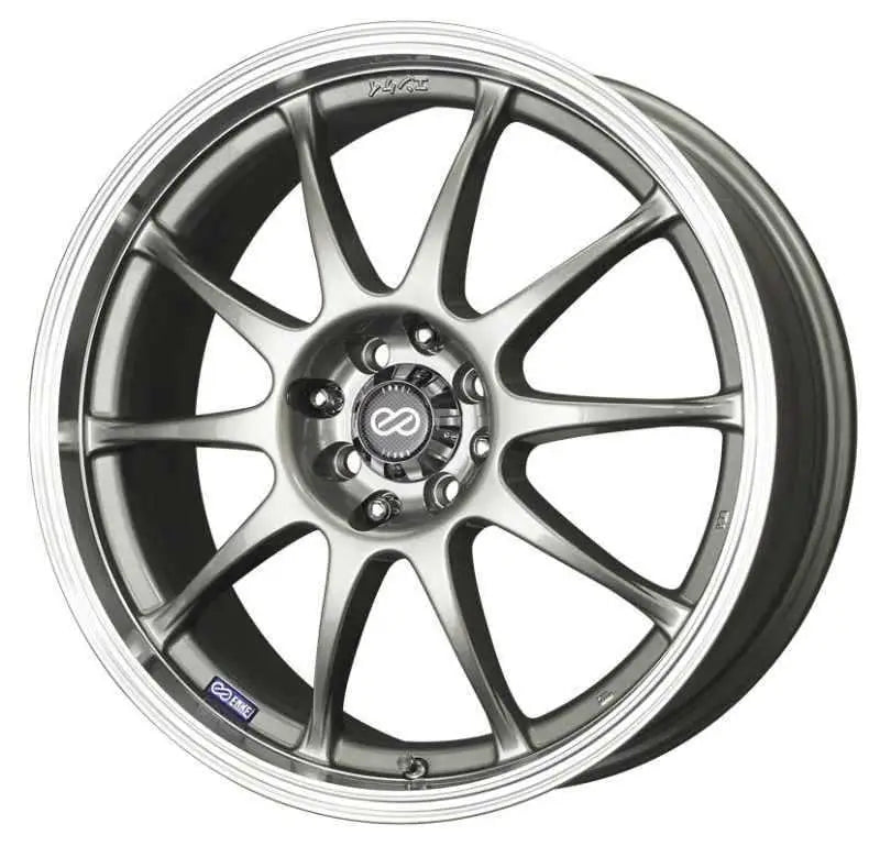 Enkei J10 17x7 4x100/114.3 42mm Offset 72.62mm Bore Dia Silver w/ Machined Lip Wheel 409-770-10sp