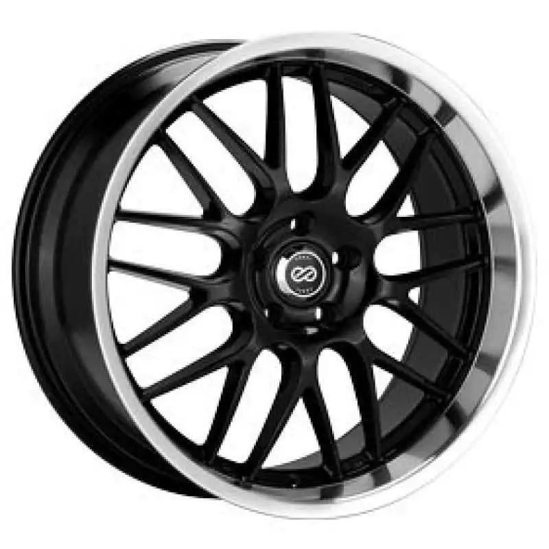 Enkei Lusso 18x8 40mm Offset 5x120 Bolt Pattern Black w/ Machine Lip Wheel 469-880-1240bk