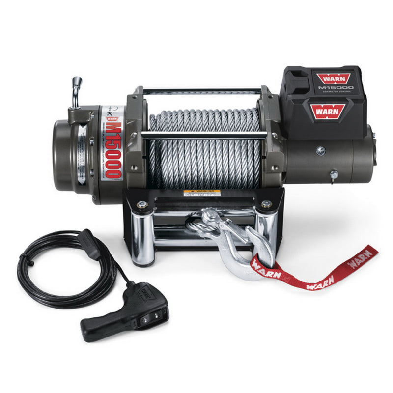 Warn M15 24V Heavyweight Winch 15,000 lb, With 90 Feet of 7/16 Inch Steel Rope Model 478022