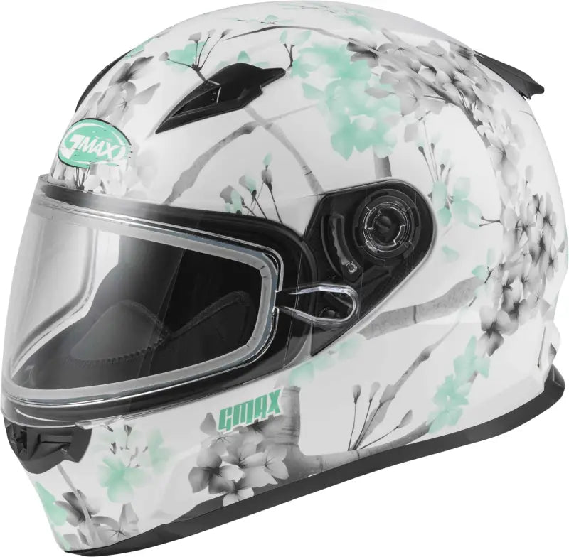 Ff 49s Full Face Blossom Snow Helmet Matte Wht/Teal/Grey Lg wps-72-6341l