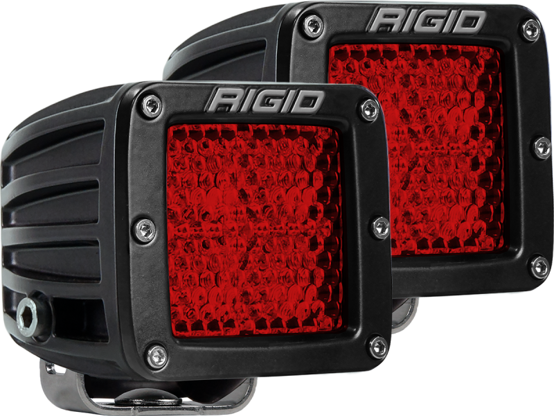 Rigid Industries D-Series - Diffused Rear Facing High/Low - Red - Pair rig90153