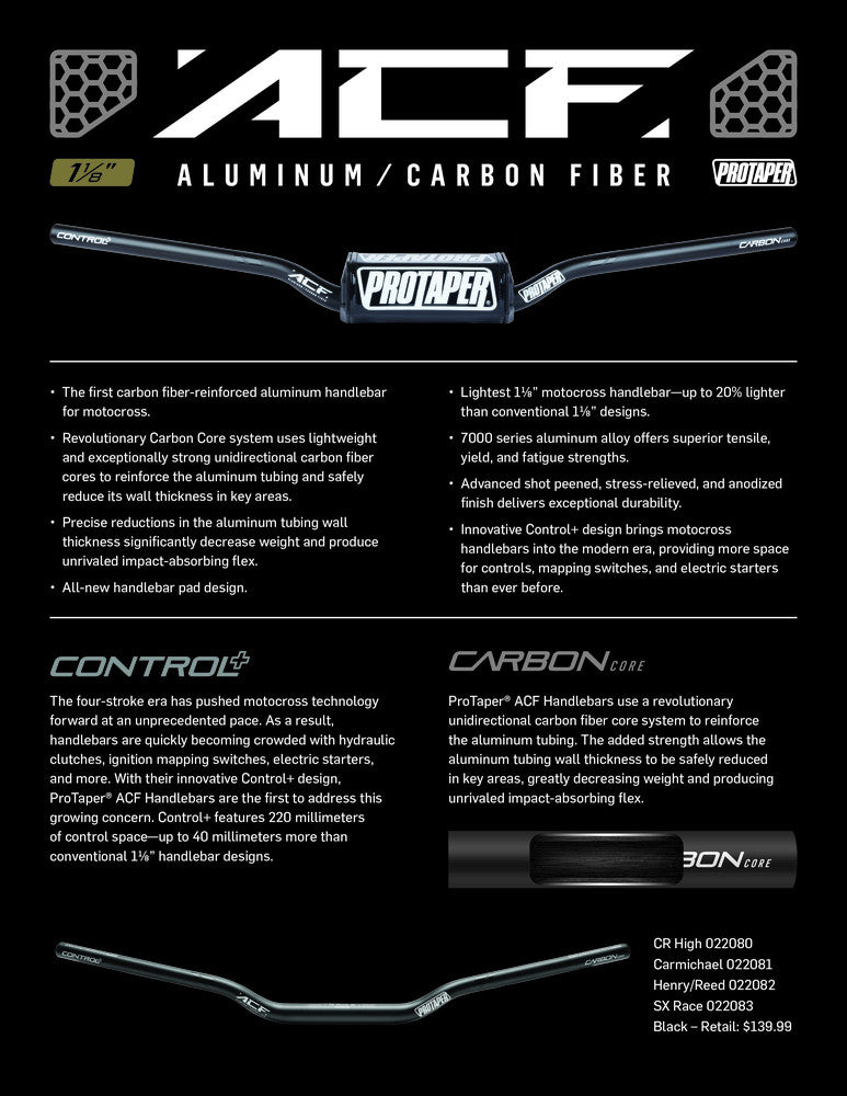 ProTaper ACF CR High Handlebar - Black - 022080 ptr022080