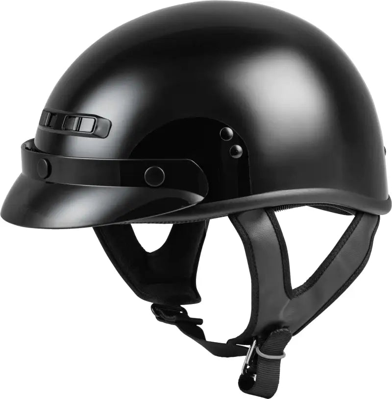 Gm 35 Half Helmet Full Dressed Black Xl wps-72-5420x