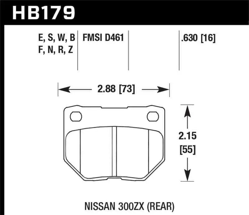 Hawk 06-07 WRX Performance Ceramic Street Rear Brake Pads hb179z-630