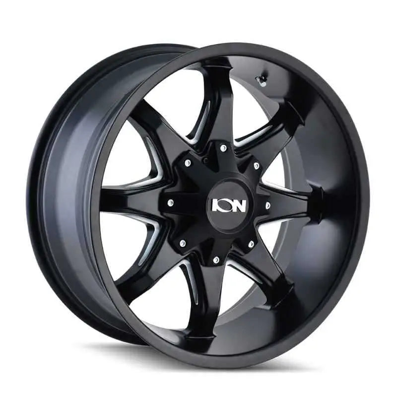 ION Type 181 17x9 / 5x114.3 BP / -12mm Offset / 87mm Hub Satin Black/Milled Spokes Wheel 181-7956m12