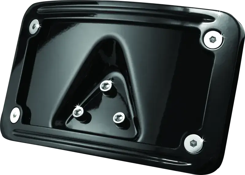 Kuryakyn Curved Laydown License Plate Frame Gloss Black kur3148