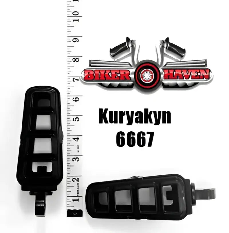 Kuryakyn Dillinger Pegs With Male Mount Adapter Satin Black - 6667 kur6667