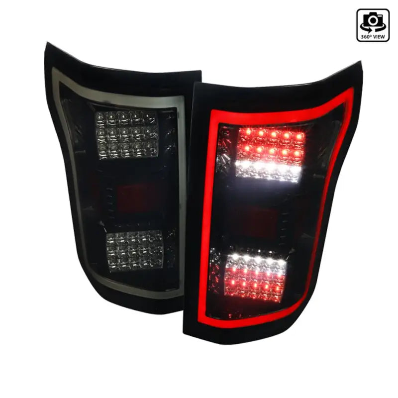 LT-F15018BBLED-TM Spec-D Tunin Tail Lights- Glossy Black Housing W SDT018BBLEDTM