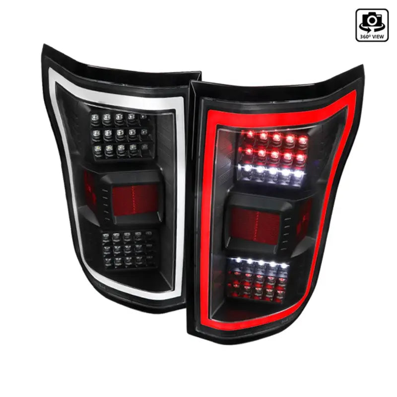 LT-F15018JMLED-TM Spec-D Tunin Tail Lights- All Black Housing With sdt018jmledtm