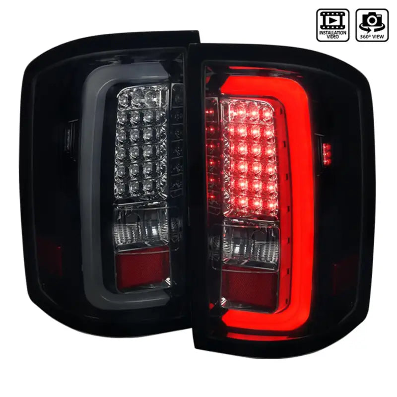 LT-SIE14BBLED-TM Spec-D Tunin Led Tail Lights - Glossy Black sdte14bbledtm