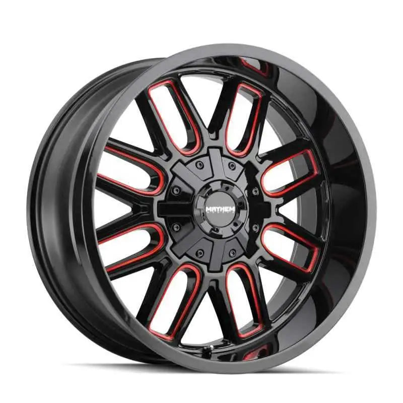 Mayhem 8107 Cogent 20x9 / 6x135 BP / 18mm Offset / 106mm Hub Black w/ Prism Red Wheel 8107-2937btr18