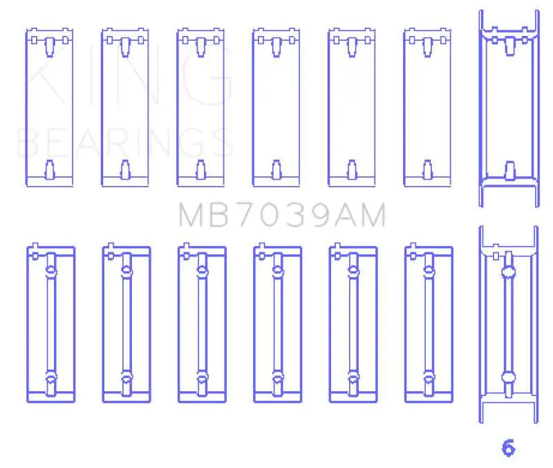 MB7039AM King BMW M51/M57 (Size STD) Main Bearing Set kingmb7039am