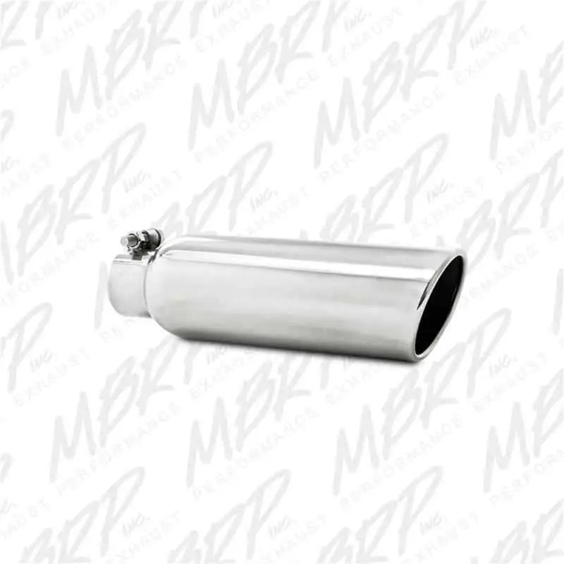 MBRP Universal Tip 3.5in OD 2.25in Inlet 12in L Angled Cut Rolled End Clampless No-Weld T304 t5147