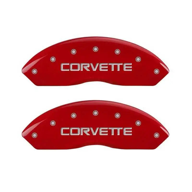 MGP 4 Caliper Covers Gloss Red Engraved with Corvette C4 (Full Kit 4 Pieces) 13013scv4rd