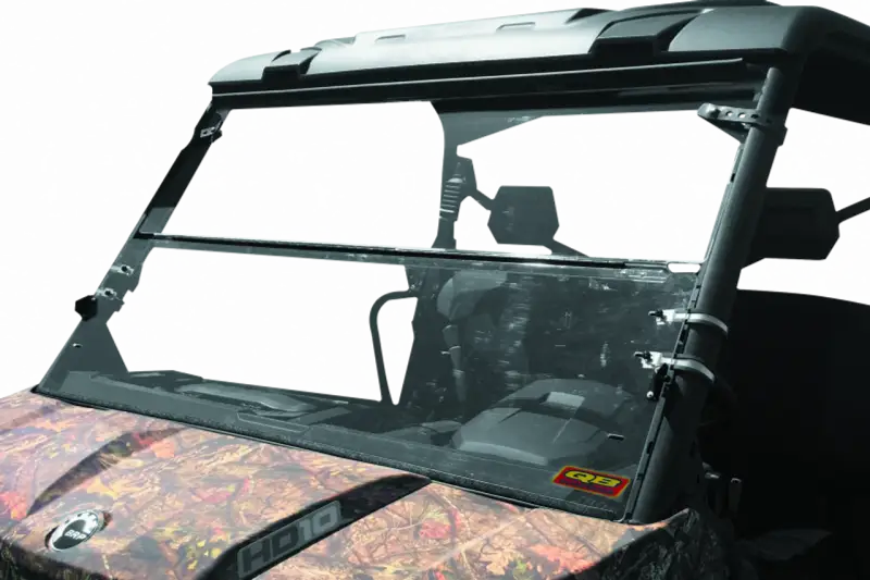 QuadBoss 16-22 Can-Am Defender HD10 Windbreak Folding Windshield - 375784 qbs375784