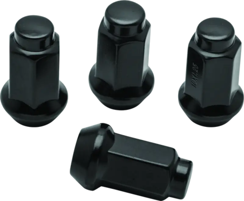 QuadBoss Lug Nuts 10x1.25 - 14mm-Od - Black - Box of 4 - 608930 qbs608930