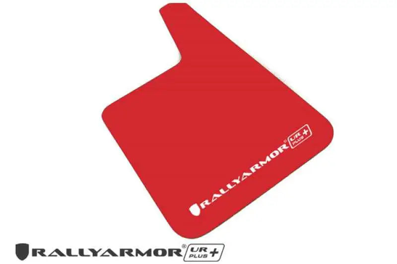 Rally Armor Larger Universal fitment (no hardware) UR Plus Red Mud Flap w/ White Logo mf20-urp-rd-wh