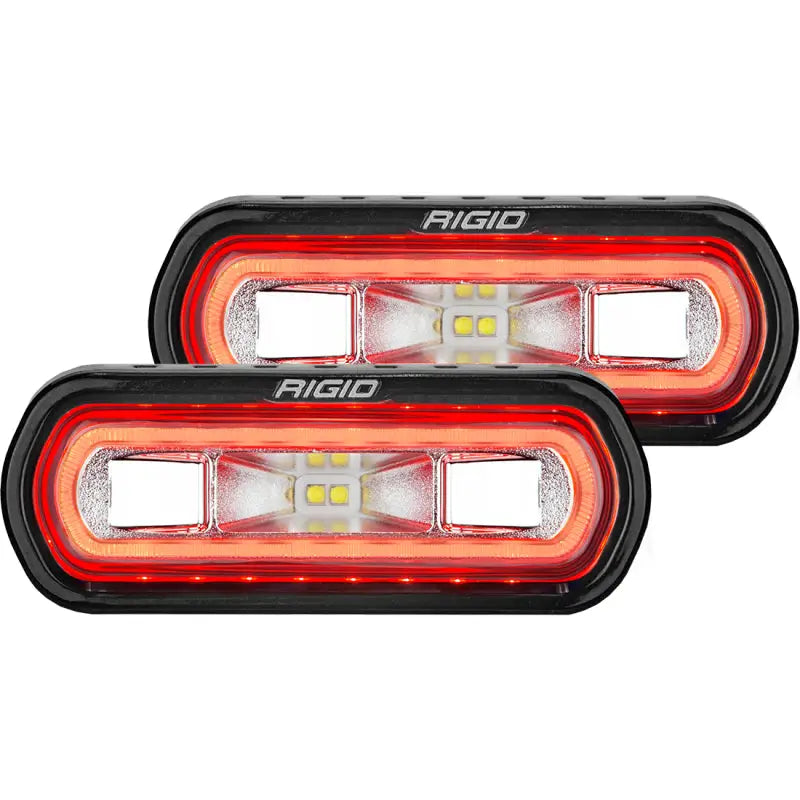 Rigid Industries SR-L Series Surface Mount LED Spreader Pair w/ Red Halo - Universal rig53122