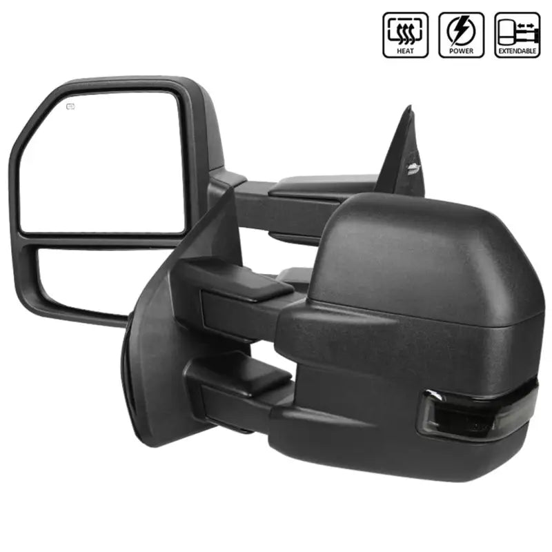 RMX-F15015F3GH-P-FS Spec-D Tunin Towing Mirrors-Black Texture Smoke sdt015f3ghpfs