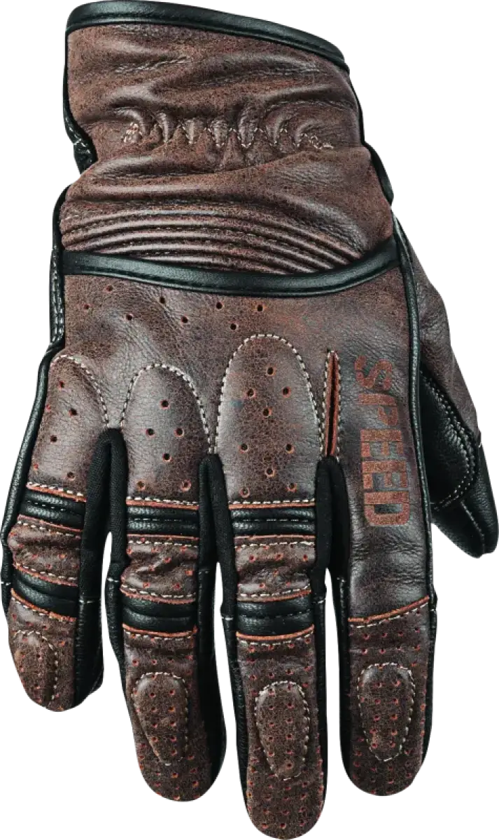 Speed and Strength Rust and Redemption Leather Gloves Brown - Large sas878623