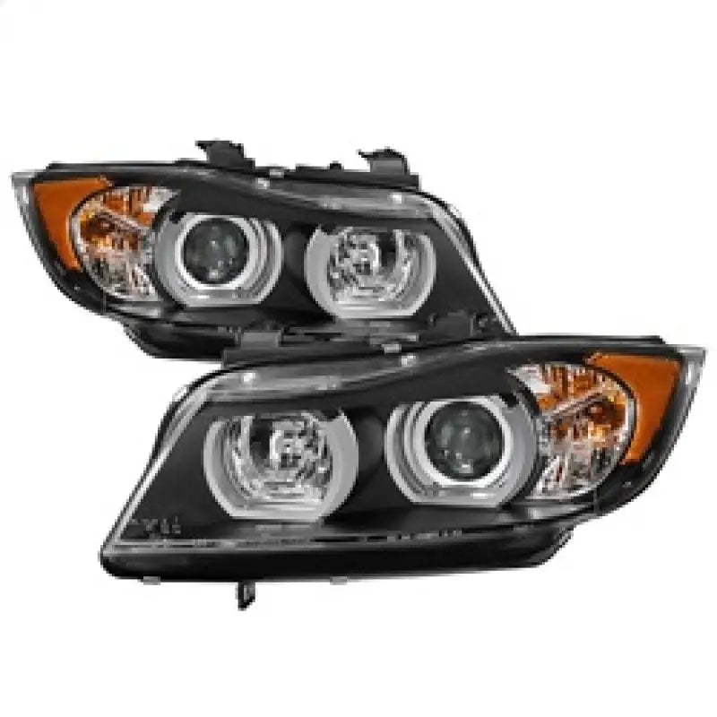 Spyder BMW E90 3-Series 06-08 4DR Headlights - Halogen Model Only - Black PRO-YD-BMWE9005V2-AM-BK spy5083432