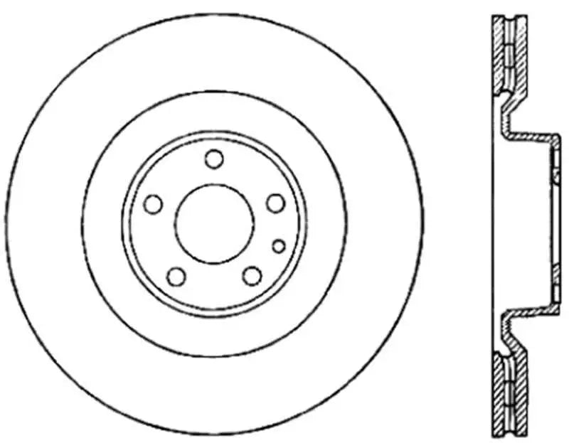 StopTech 2009 Audi S8 Drilled Left Front Rotor 128.33095CL