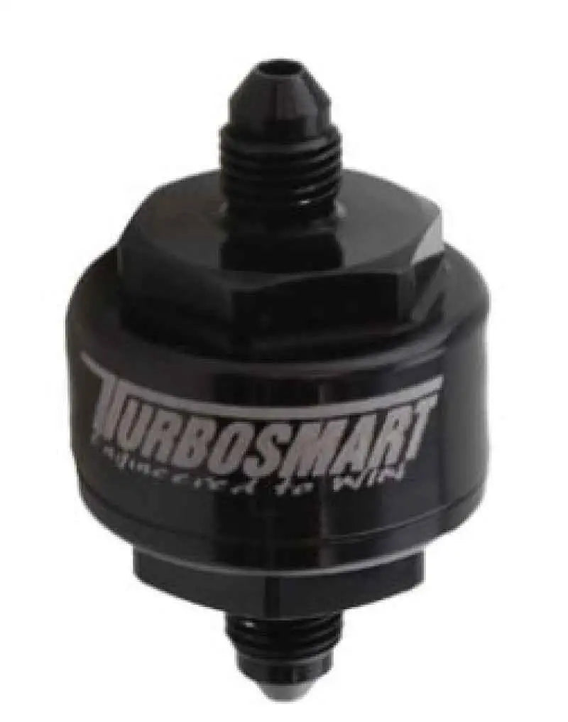 Turbosmart Billet Turbo Oil Feed Filter w/ 44 Micron Pleated Disc AN-4 Male Inlet - Black ts-0804-1002